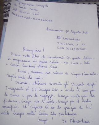Lettera da Maromandia - agosto 2020