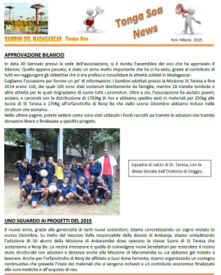 Tonga Soa News n.06 - Marzo 2015