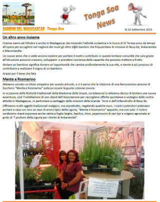 Tonga Soa News n.10 - Settembre 2015