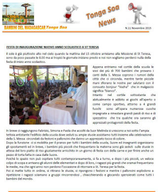 Tonga Soa News n.11 - Novembre 2015
