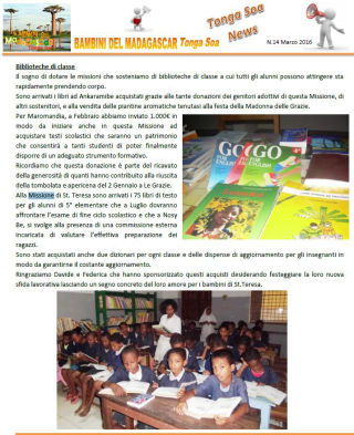 Tonga Soa News n.14 - Marzo 2016