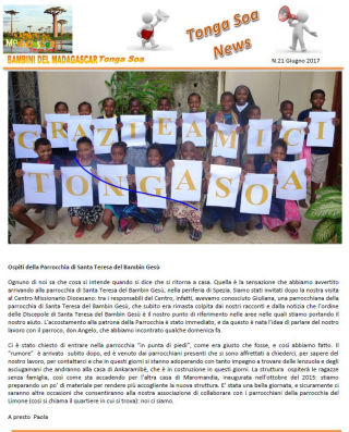 Tonga Soa News n.21 - Giugno 2017