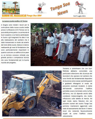 Tonga Soa News n.47 - Luglio 2021