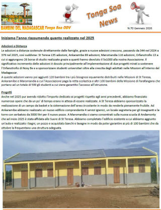 Tonga Soa News n.70 - Gennaio 2026